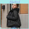 Coat Clothes Winter Women Jackets Short Parkas Fake Two Knitted Hooded Down Cotton Outwear