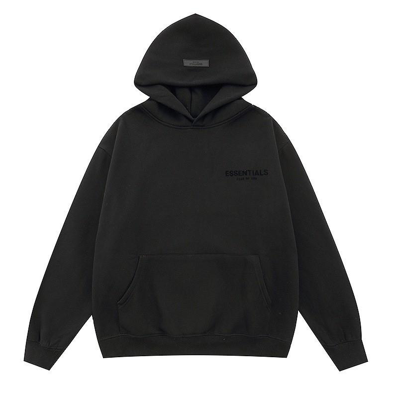 FEAR OF GOD ESSENTIALS Flocked Letter Hoodie Loose Fit Fleece Sweatshirt Men Women