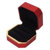 Ring Display Box Flocking Inner Elegant Jewelry Protective Storage Gift Box with Light for Engagement WeddingRed