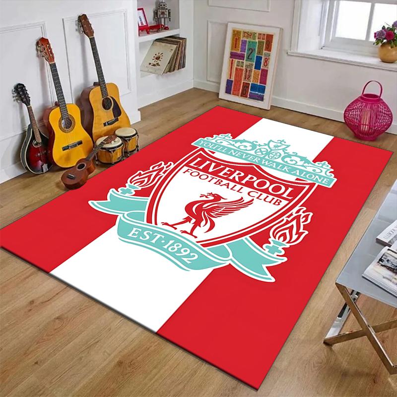 L-LiverpoolPrinted Area Rug Carpet for Bedroom Living Room Home Decor Rugs Mat Non Slip Mat Rug for Bedside