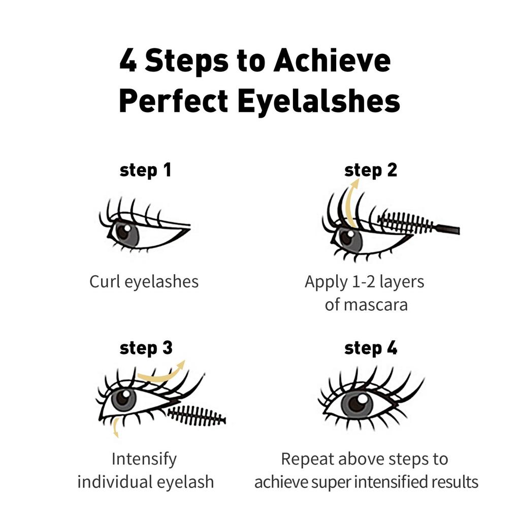 Mascara Naturel Mince, Résistant à la Sueur et Ne Coulant Pas, Mascara à Double Effet Dense et Recourbé