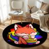 Glam Round Boho Multicolor Rug Pad, Non-Slip Floor Mat for Kitchen