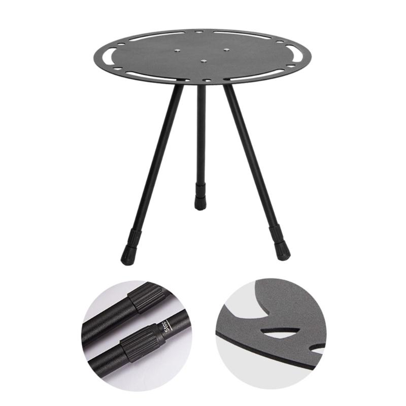 Outdoor Folding Round Table Adjustable Height Small Folding Camping Table