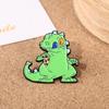 Explosive creative cartoon green eat pizza dinosaur alloy brooch clothes bag decorative metal badge zinc alloy