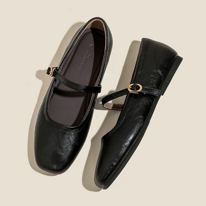 Fashion Mary Janes Casual Low Heels Women Shoes 2025 Spring Autumn Retro Women Square Toe Elegant Flat Shoes Wedding Party Women's Shoes