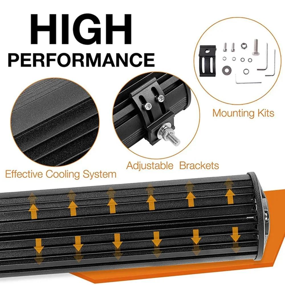 LED Work Light Amber Led Bar 12-24V Headlights Offroad LED Pods 4X4 Spotlights Driving Fog Lamp for Tractors Truck Motorcycle