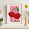 Queen Hearts Poster Lucky You Art Print Cherry Pink Red Canvas Painting Gallery Wall Picture For Living Room Bedroom Funny Decor