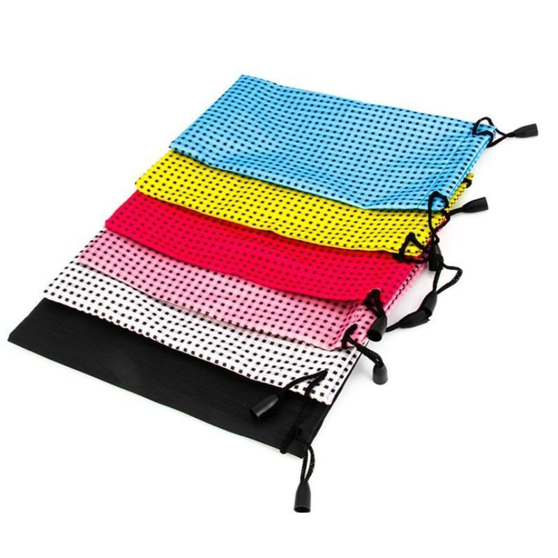3pcs/lot New Popular Lattice Glasses Bag Waterproof Plastic Sunglasses Pouch Soft Eyeglasses Bag Gla