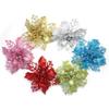 5pcs Artificial Flowers Glitter Fake Flowers Christmas Tree Ornaments for Home Wedding Valentine's Day Decorations Christmas