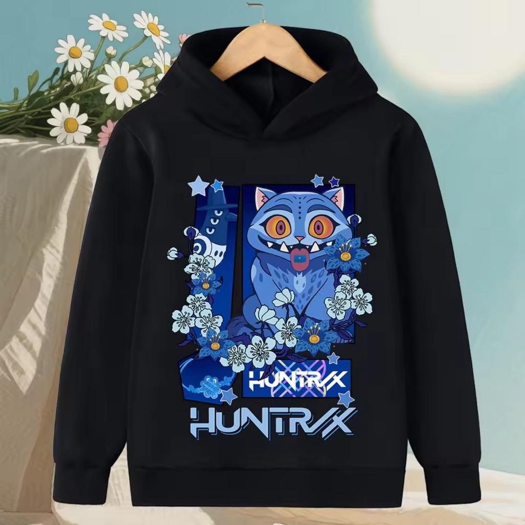 Höst KPop Demon Hunter Huntrix Tryck Barn Sweatshirt Casual Mode Flickmode Street Pullover Toppar Barnkläder