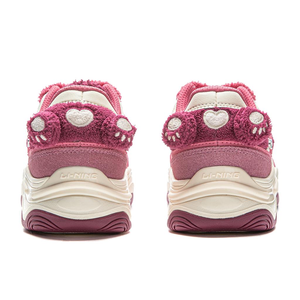 Disney x LiNing Planet Cushioning Slip Resistant Abrasion Resistant Height Increasing Low top Casual Shoes Women's Pink AGCV260-3