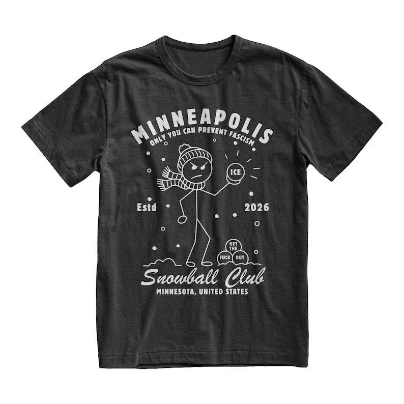 Minneapolis Snowball Club T-Shirt, Get The Fck Out of Minneapolis, Ice Abolish 2XL