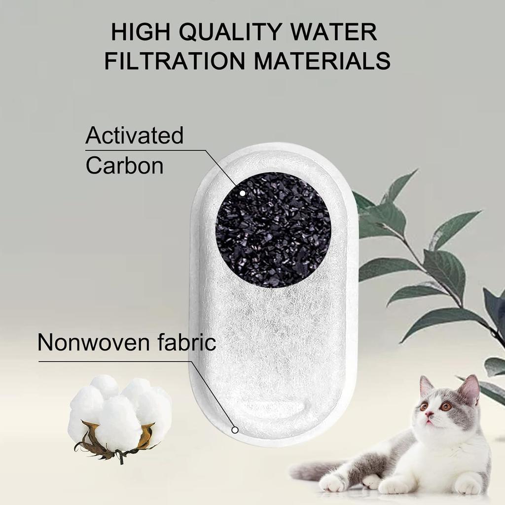 Cat Water Fountain Filter 8 12 16 Pack with Sponges   Compatible with 108 3.2L and 64oz 2L Stainless Steel Pet Water Fountains   Replacement Cat Foun