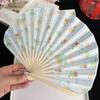Portable Retro Folding Fan Shell Shape Japanese Style Decorative Fan with Tassels Cartoon Handmade Fan Daily Use