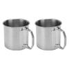 Rustless Steel Metal Drinking Mug Foldable Side Handle Travel Tumbler Water Cup Trip Use