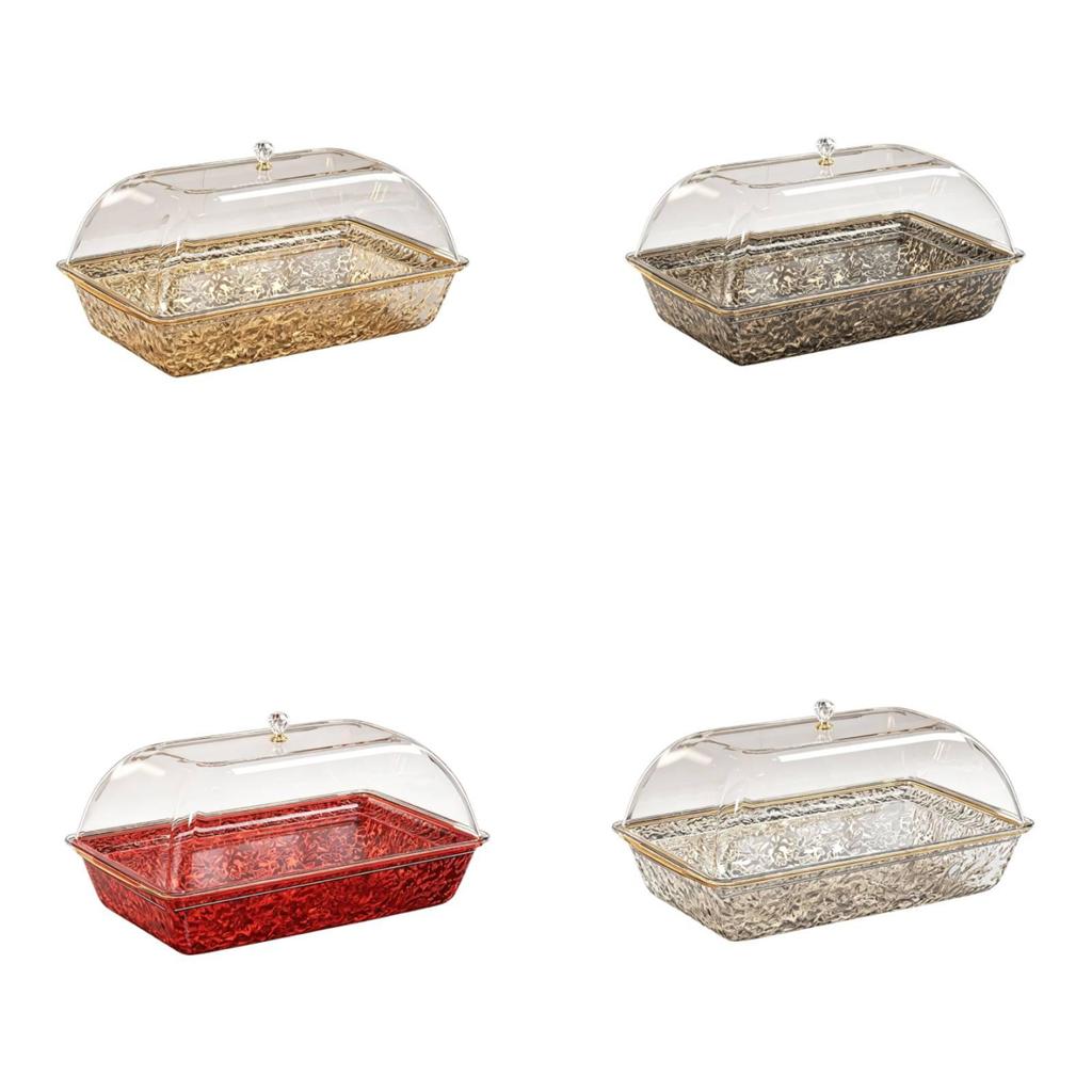Chilled Serving Tray Serving Board with Lids Portable for Parties Rectangular Sturdy Ice Chilled Party Platter for Fruit Meat