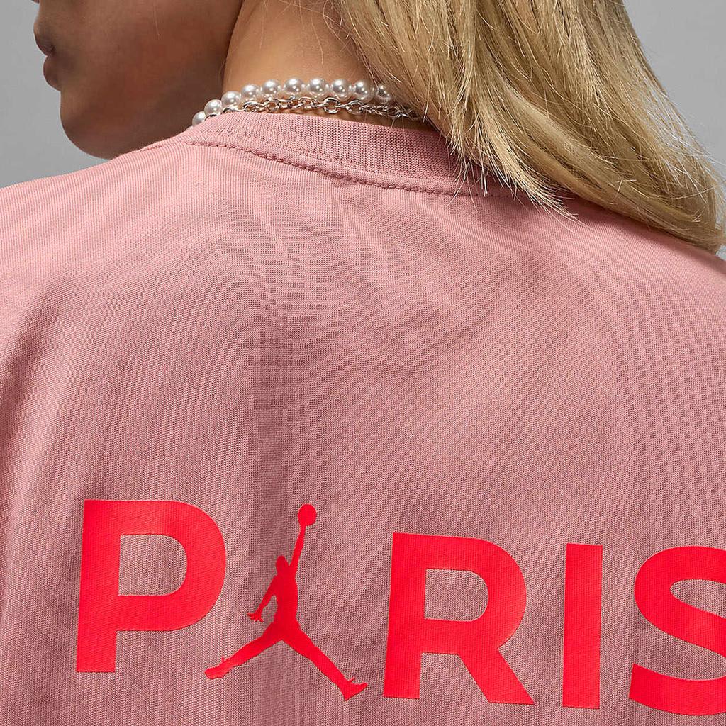 Jordan Paris Saint-Germain Round Neck Pullover Fashion Versatile Short Sleeve T-Shirt Women T-Shirt Rust-Pink FV7749612