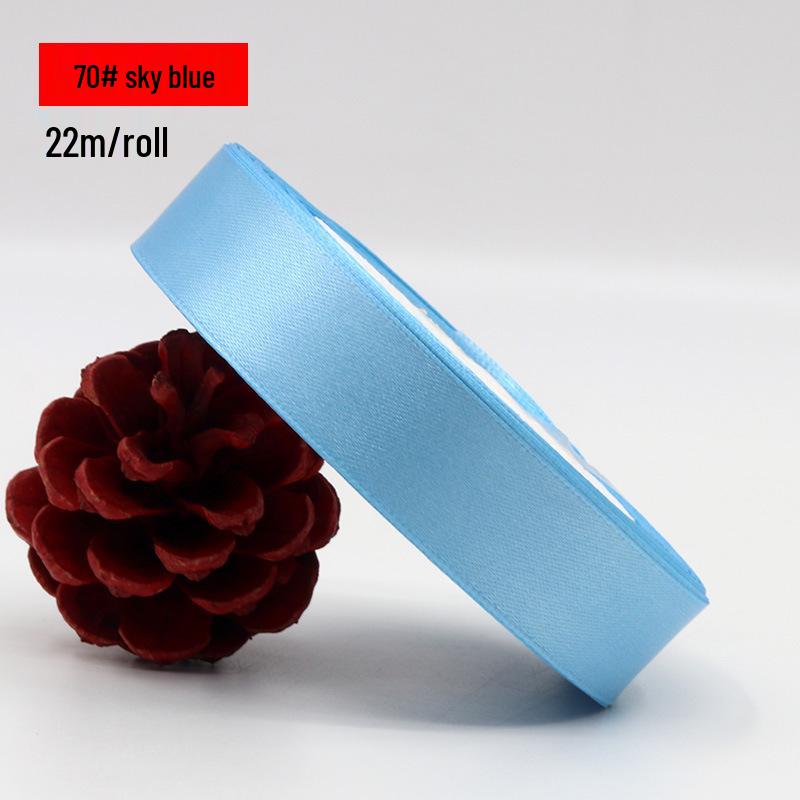 2.5cm Polyester Woven Ribbon for Flower Gift Packaging, Wedding Cakes, and Decorations in Silk Colors