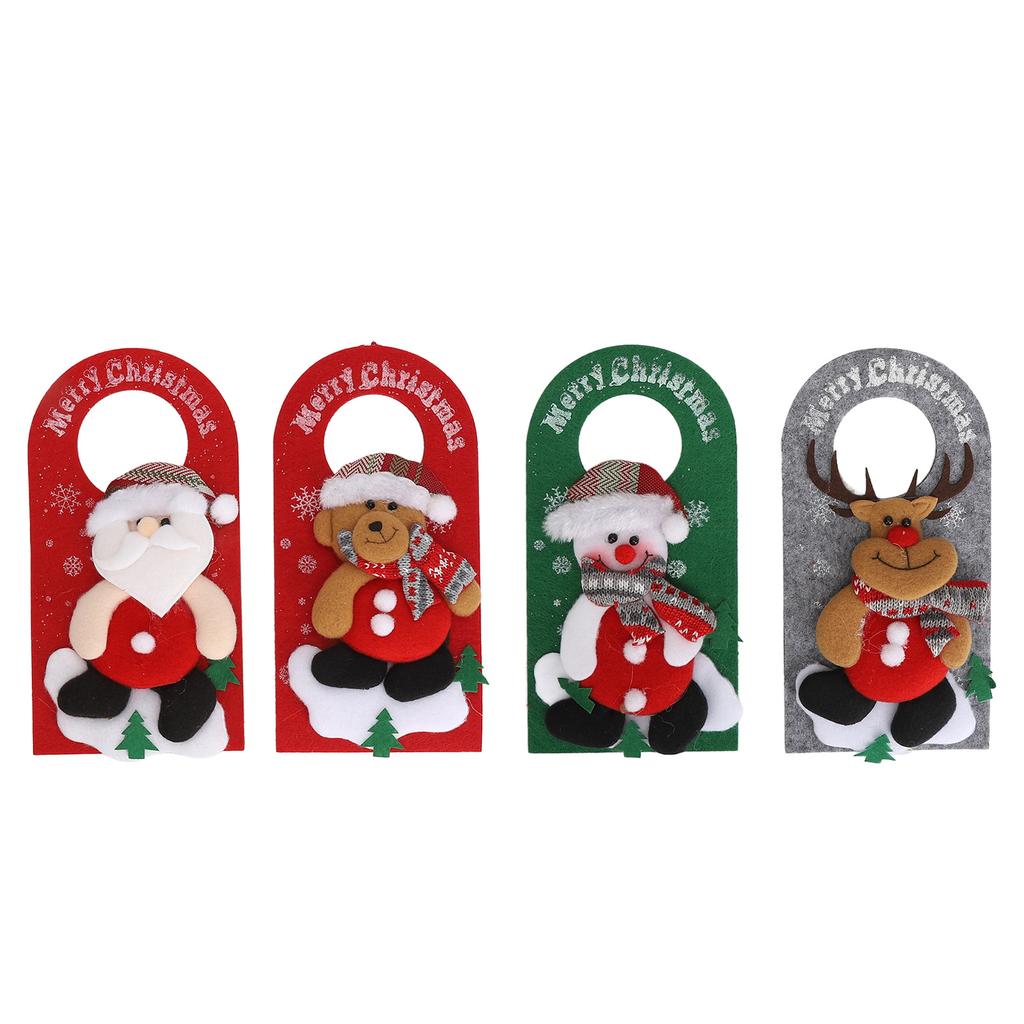 Christmas Door Handle Pendants Cute Cartoon Decorative Christmas Doorknob Ornaments for Beauty