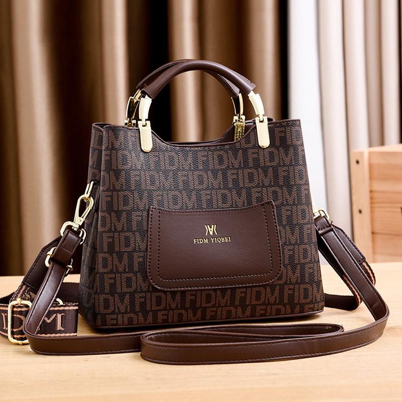 Bag women's bag 2025 new pu versatile large-capacity handbag women's shoulder messenger bag bucket bag women