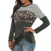 Women's  And Winter Leopard Pattern Stitching Long Sleeve T-Shirt