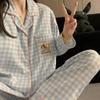 Cartoon Sausage Dog Plus Size Women's Long Sleeve Pajama Set for Spring/Autumn