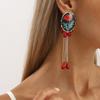 Personalized Enamel Flower Earrings Flower Button Multi-layer Tassel Earrings  Jewelry Gifts