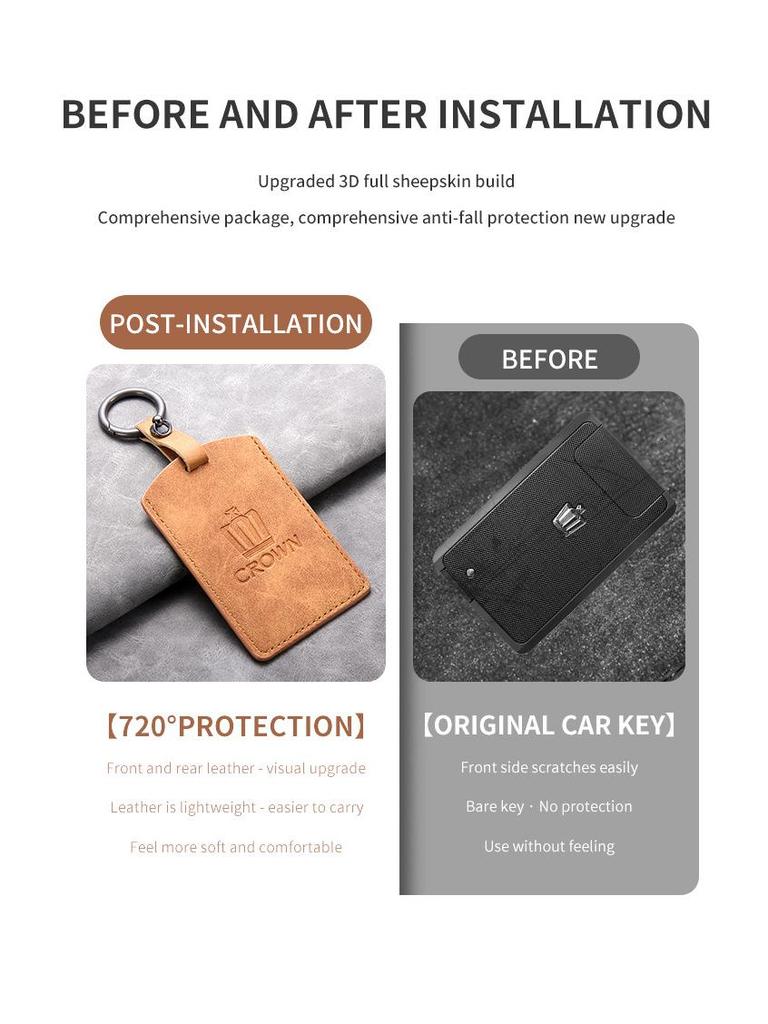 Toyota Crown and Vellfire Retro Key Cover, 12th-13th Gen Premium Holder