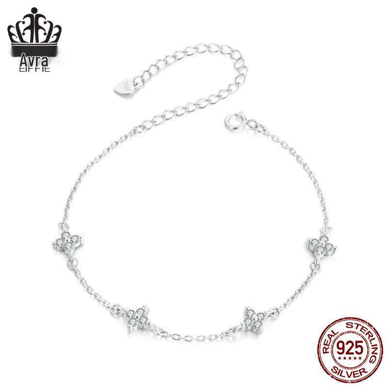 

Браслет Everle Четырехлистный клевер : Изящное серебро 925 пробы, покрытое родием, универсальные украшения на каждый день для женщин. Sterling Silver