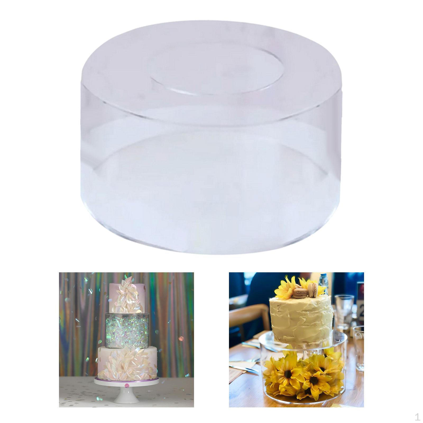 Акриловая подставка для торта, стойка, прозрачная подставка, круглая тарелка, цилиндрическое основание, декоративный centerpiece 15CM