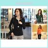 T-shirt Bloc de Couleur Manches Longues Faussement Deux Pièces pour Femmes en Coton Stretch pour le Bureau