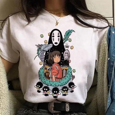 Letní Pohodlné Ležérní Tričko s Krátkým Rukávem Japonské Anime Harajuku Roztomilé Oblečení Tričko Dámské Oblečení