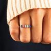Color Beads Anxiety Ring Relieve Stress Adjustable Open Colorful Rotate Beads Ring for Women Men