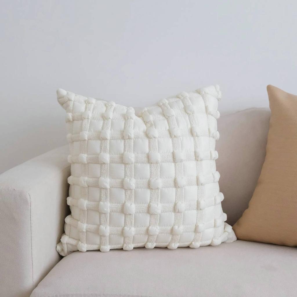 Creative 3D Bubble Cushion Cover Cream White Plaid Light Luxury Pillow Covers Decorative Fashion Home Decor Sofa Cushion Cover