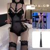 Sexy Queen Uniform Patent Leather Tight Binding Transparent Lingerie Set For Women