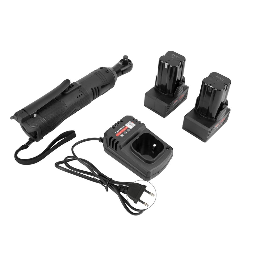 90 Degrees Right Angle 28V Electric Rechargeable Ratchet Wrench Ratchet Spanner Tool 3/8inUK Plug 110-240V
