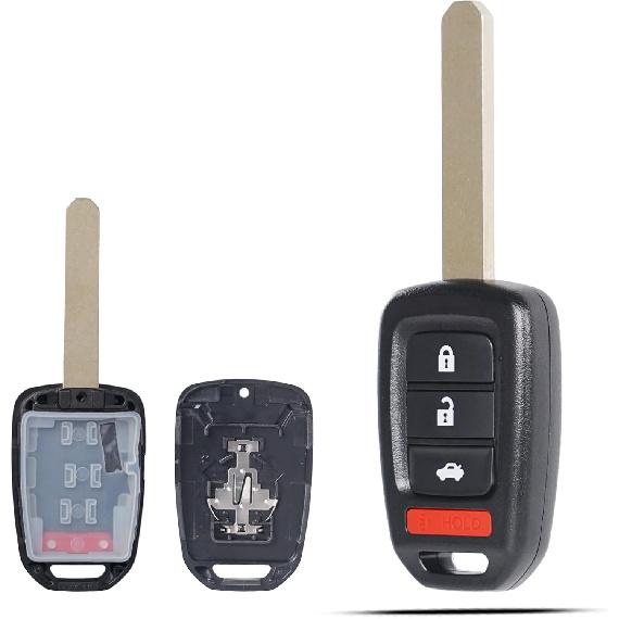 Key Fob Shell Case Replacement Fits for Honda Accord Civic CRV HRV 2013- Keyless Entry Remote Control 4 Button Pad Cover MLBHLIK6-1TA MLBHLIK6-1T