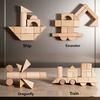 100 Pezzi Blocchi da Costruzione in Legno di Faggio per Bambini Senza Formaldeide Grandi Dimensioni Anti-Deglutizione Immaginazione Gioco Creativo di Costruzione