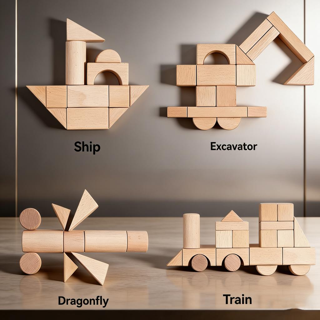 100 Pezzi Blocchi da Costruzione in Legno di Faggio per Bambini Senza Formaldeide Grandi Dimensioni Anti-Deglutizione Immaginazione Gioco Creativo di Costruzione