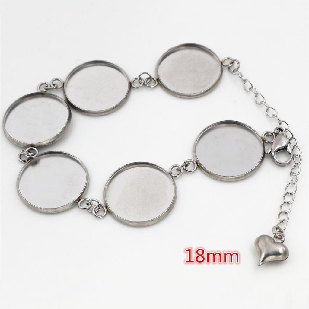 2 ks 12mm 14mm 16mm 18mm 20mm nerezová ocel 316 Základ pro náramek Náramek Prázdná miska na komponenty Zasazení lunety Kabošon Portrét