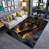 Fiery Tiger Pattern Area Rug - 3D Wild Animal Design for Living Room Suitable for Use As an Anti-slip for Living Room Bedroom Sofas