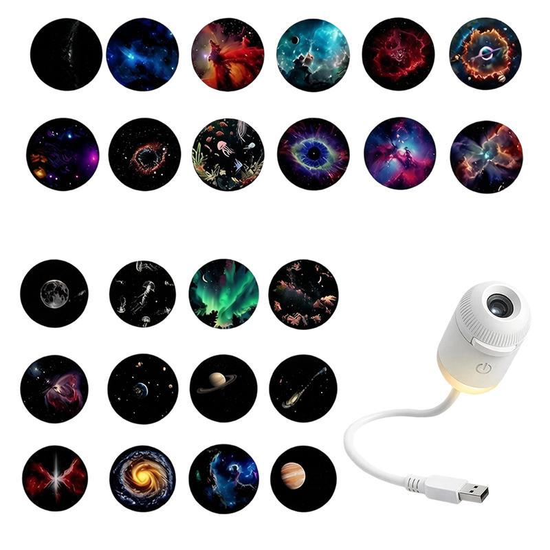 Rotatable Galaxy Starry Sky Projector Portable Car Home Decor 2-In-1 Wiring-Free Led Sunset Atmosphere Lamp Children Adult Gifts