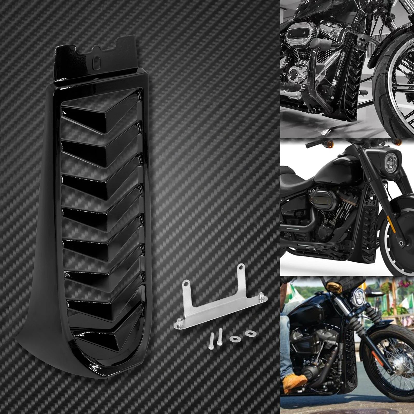 

Motorcycle Front Lower Radiator Cover Chin Fairing Spoiler Black For Harley Softail Street Bob Breakout Fat Bob FXBR 2018-2023 chin spoiler