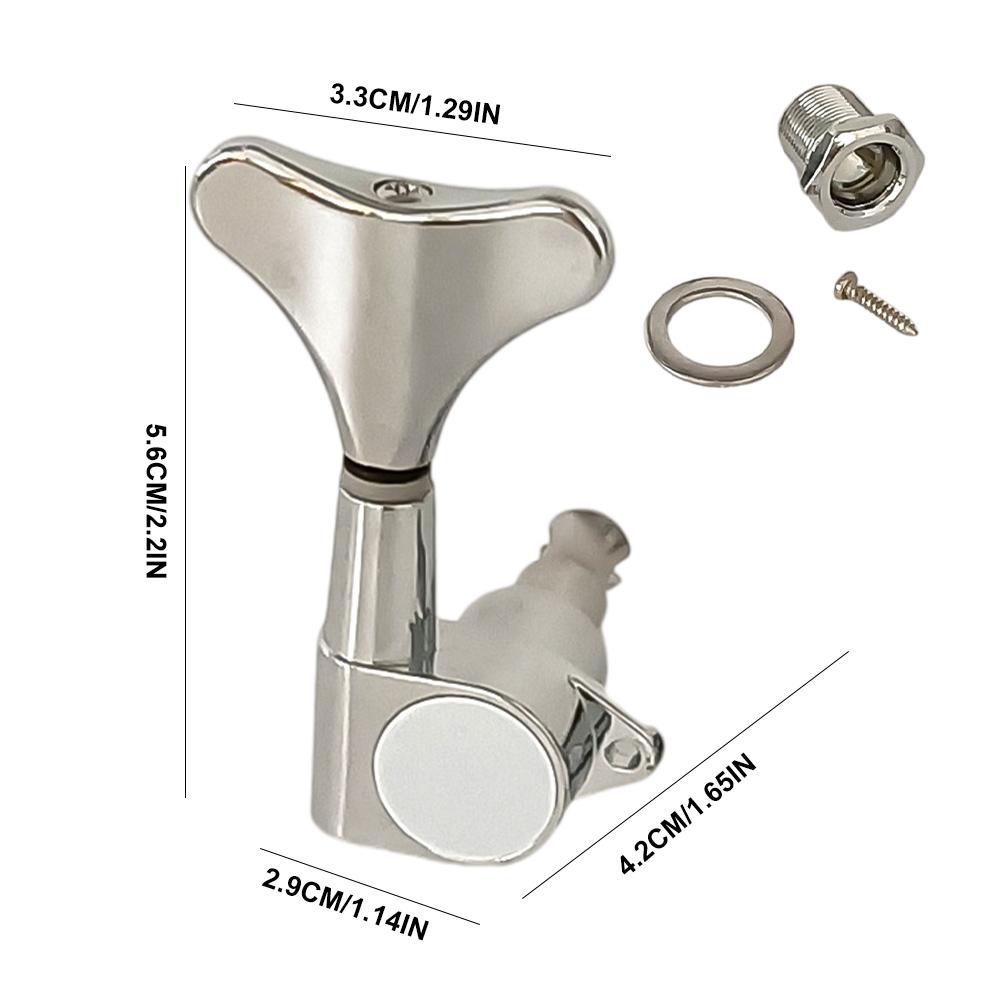 4Pcs Metal Bass Tuning Peg 2 Left&2 Right Guitar String Tuner Machine Head Knobs Tuning Keys for Acoustic Or Electric Guitar