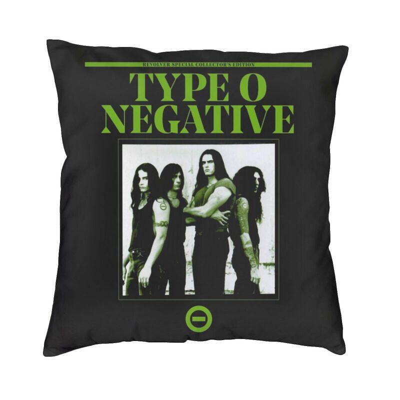 O Type Negative Square Pillow Case Home Decorative Heavy Metal Rock Band Logo Cushions Throw Pillow Sofa Doublesided Printing
