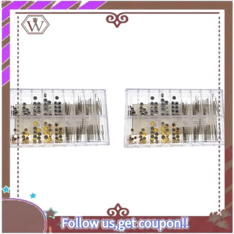 A95D-340Pcs Watch Crown Parts Replacement Assorted Dome Flat Head Watch Accessories Repair Tool Kit Accessories Tool Kits