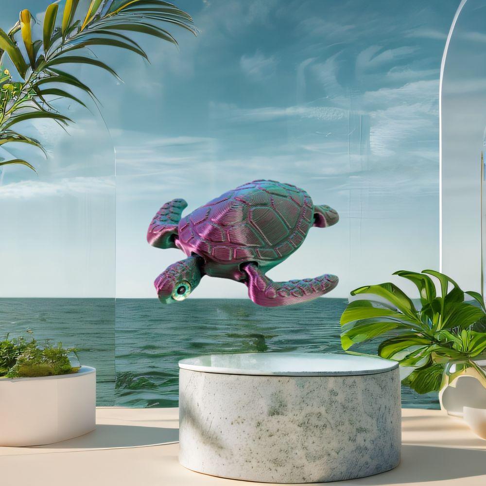 Cartoon Multi-joint Turtle Toys Movable Animal Figures 3D Printed Turtle Model  Creative Collection