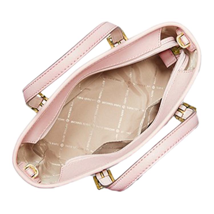 Michael Kors MK Jet Set Monogram Color Block Borsa Tote in Pelle da Pendolare Donna Vanilla-White 35T9GTVT0B-640