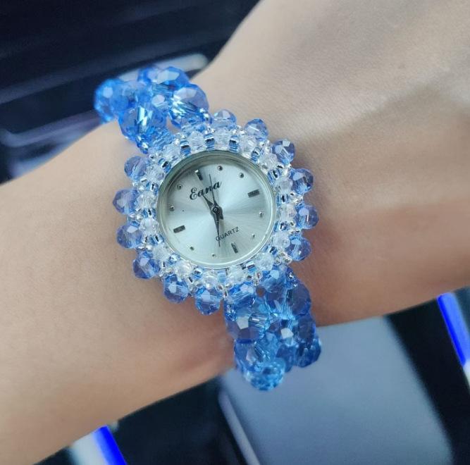 Purple crystal watch women s 2026 new watch women s watch light luxury brand birthday gift waterproof women s watch adjustable size 16-19cm