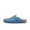 Suede Comfort Round Toe Versatile Platform Closed Toe Slippers Light Blue Regular Fit Unisex 1026769
